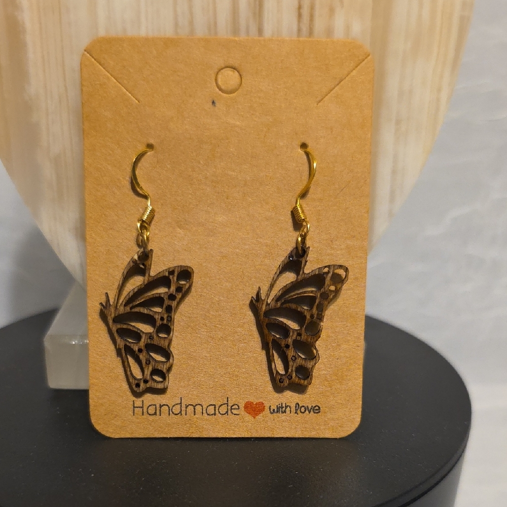 Handmade Butterfly Earrings - Gold